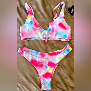 Zaful tie dye bikini, size large